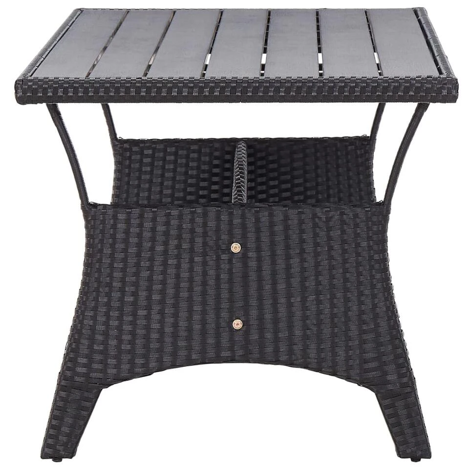 VidaXL - Tuintafel - Zwart - Poly Rattan - 120 X 70 X 66 Cm 3 VidaXL - Tuintafel - Zwart - Poly Rattan - 120 X 70 X 66 Cm - Afbeelding 3