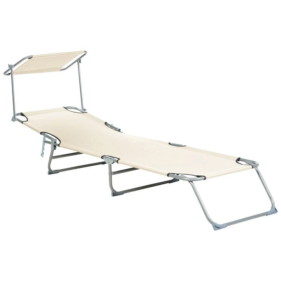 FOLIGNO - Strandstoel - Crème - Polyester 5 FOLIGNO - Strandstoel - Crème - Polyester - Afbeelding 5