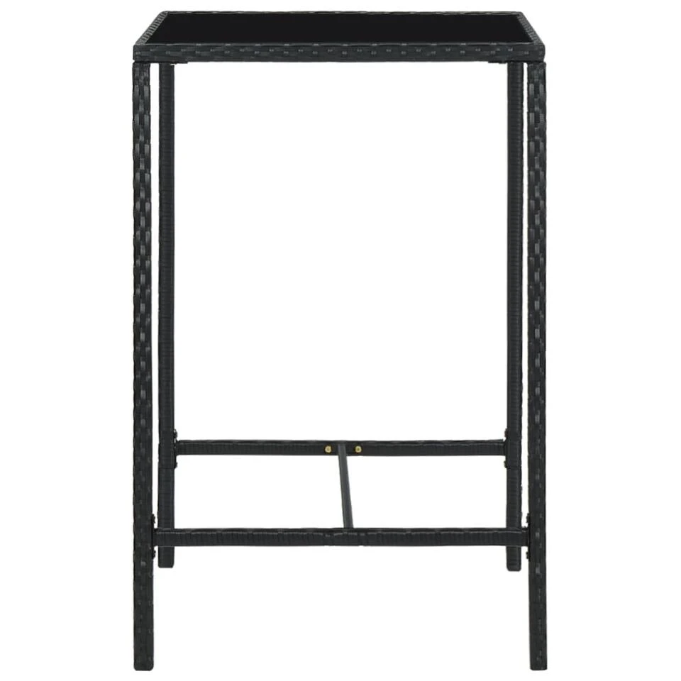 VidaXL - Tuinbartafel - Zwart - Poly Rattan En Glas - 70 X 70 X 110 Cm 3 VidaXL - Tuinbartafel - Zwart - Poly Rattan En Glas - 70 X 70 X 110 Cm - Afbeelding 3