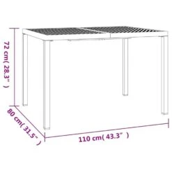 VidaXL - Tuintafel - Antraciet - Staal - 110 X 80 X 72 Cm -Leenbakker Winkel 095d4fd705f0408f889a7d0e6cf76803