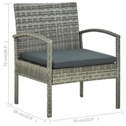 VidaXL - Tuin Fauteuil - Grijs - Poly Rattan -Leenbakker Winkel 097ac2ac1b644b92ab8569d950da6a88