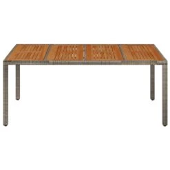 VidaXL - Tuintafel Met Houten Blad - Grijs - Poly Rattan - 190 X 90 X 75 Cm 9 VidaXL - Tuintafel Met Houten Blad - Grijs - Poly Rattan - 190 X 90 X 75 Cm -Leenbakker Winkel 098e43ca5ddc48b8bd9f5d587d1af418