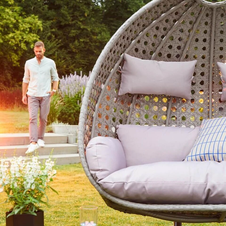 Merkloos HOME DELUXE Hangstoel Grijs Puur 4 Merkloos HOME DELUXE Hangstoel Grijs Puur - Afbeelding 4