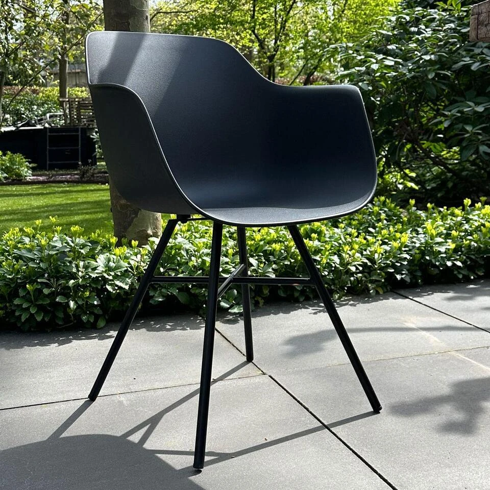 Nolon Noa-Puk Kunststof Wit - Zwart Onderstel 2 Nolon Noa-Puk Kunststof Wit - Zwart Onderstel - Afbeelding 2