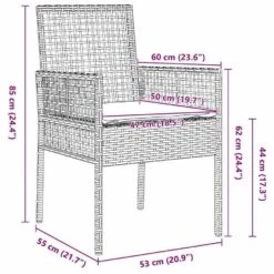 VidaXL - Tuinstoel - Grijs - Poly Rattan - 53 X 60 X 85cm -Leenbakker Winkel 0cb8ec9e57da46a8a32c0079d8977183