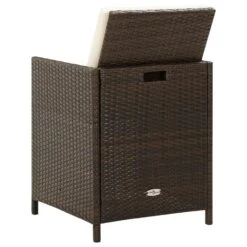 VidaXL - Diningstoelen - Kussens - Bruin - Poly Rattan - 4 Stuks - 52x56x85 Cm -Leenbakker Winkel 0f9405cd425d468da59b528a990ddb97