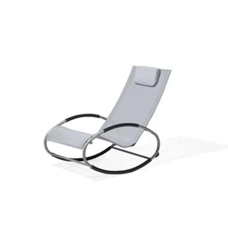 Beliani Tuinligstoel CAMPO - Blauw Staal, Textiel 1 Beliani Tuinligstoel CAMPO - Blauw Staal, Textiel