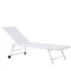 Beliani Tuinligstoel PORTOFINO - Wit Aluminium, Textiel