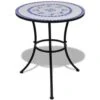 VidaXL Bistrotafel 60 Cm Mozaïek Blauw En Wit