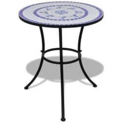 VidaXL Bistrotafel 60 Cm Mozaïek Blauw En Wit