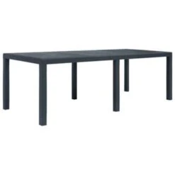 VidaXL Tuintafel 220x90x72 Cm Rattan-look Kunststof Antraciet