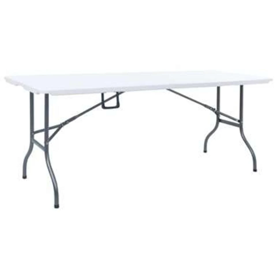 VidaXL Tuintafel Inklapbaar 180x72x72 Cm HDPE Wit 1 VidaXL Tuintafel Inklapbaar 180x72x72 Cm HDPE Wit