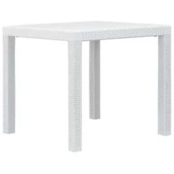 VidaXL Tuintafel 79x79x72 Cm Rattan-look Kunststof Wit