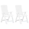VidaXL Tuinstoelen 2 St Verstelbaar Kunststof Wit