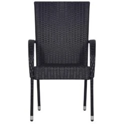 VidaXL Tuinstoelen Stapelbaar 2 St Poly Rattan Zwart -Leenbakker Winkel 1000006317 0102