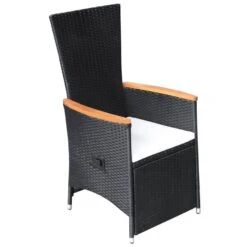 VidaXL Tuinstoelen 2 St Verstelbaar Met Kussens Poly Rattan Zwart -Leenbakker Winkel 1000006363 0102