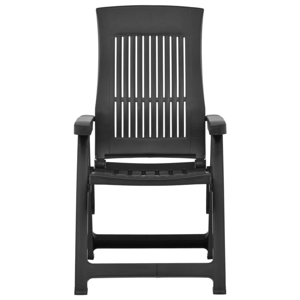 VidaXL Tuinstoelen 2 St Verstelbaar Kunststof Antracietkleurig 3 VidaXL Tuinstoelen 2 St Verstelbaar Kunststof Antracietkleurig - Afbeelding 3