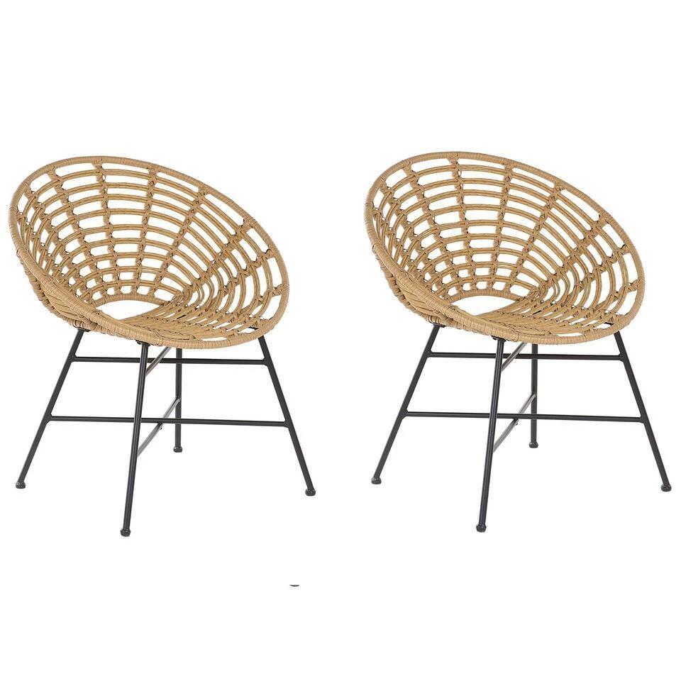 Beliani Tuinstoel ACERRA - Beige Pe Rotan 1 Beliani Tuinstoel ACERRA - Beige Pe Rotan