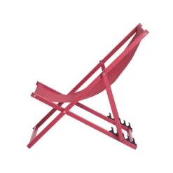 Beliani Tuinligstoel LOCRI - Rood Polyester, Aluminium -Leenbakker Winkel 1000024387 0103