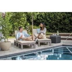 Allibert Daytona Deluxe Ligbed - 65x195x25,5 Cm -Cappuccino -Leenbakker Winkel 1000031148 0102