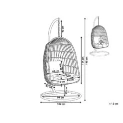 Beliani Hangstoel ALLERA - Zwart Polyester 6 Beliani Hangstoel ALLERA - Zwart Polyester -Leenbakker Winkel 1000042133 0102