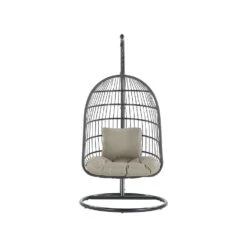 Beliani Hangstoel ALLERA - Zwart Polyester 7 Beliani Hangstoel ALLERA - Zwart Polyester -Leenbakker Winkel 1000042133 0103