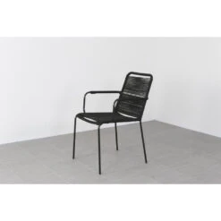 VDG Denver Rope Stapelbare Tuinstoel - Zwart -Leenbakker Winkel 1000048025 0102