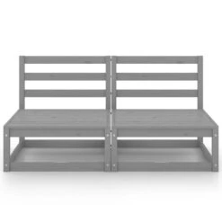 VidaXL Tuinbank 2-zits Massief Grenenhout Grijs -Leenbakker Winkel 1000048109 0102