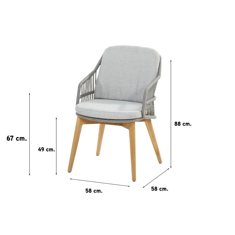 4-Seasons Sempre Tuinstoel - Teak/Silver Grey (1 St.) 2 4-Seasons Sempre Tuinstoel - Teak/Silver Grey (1 St.) - Afbeelding 2