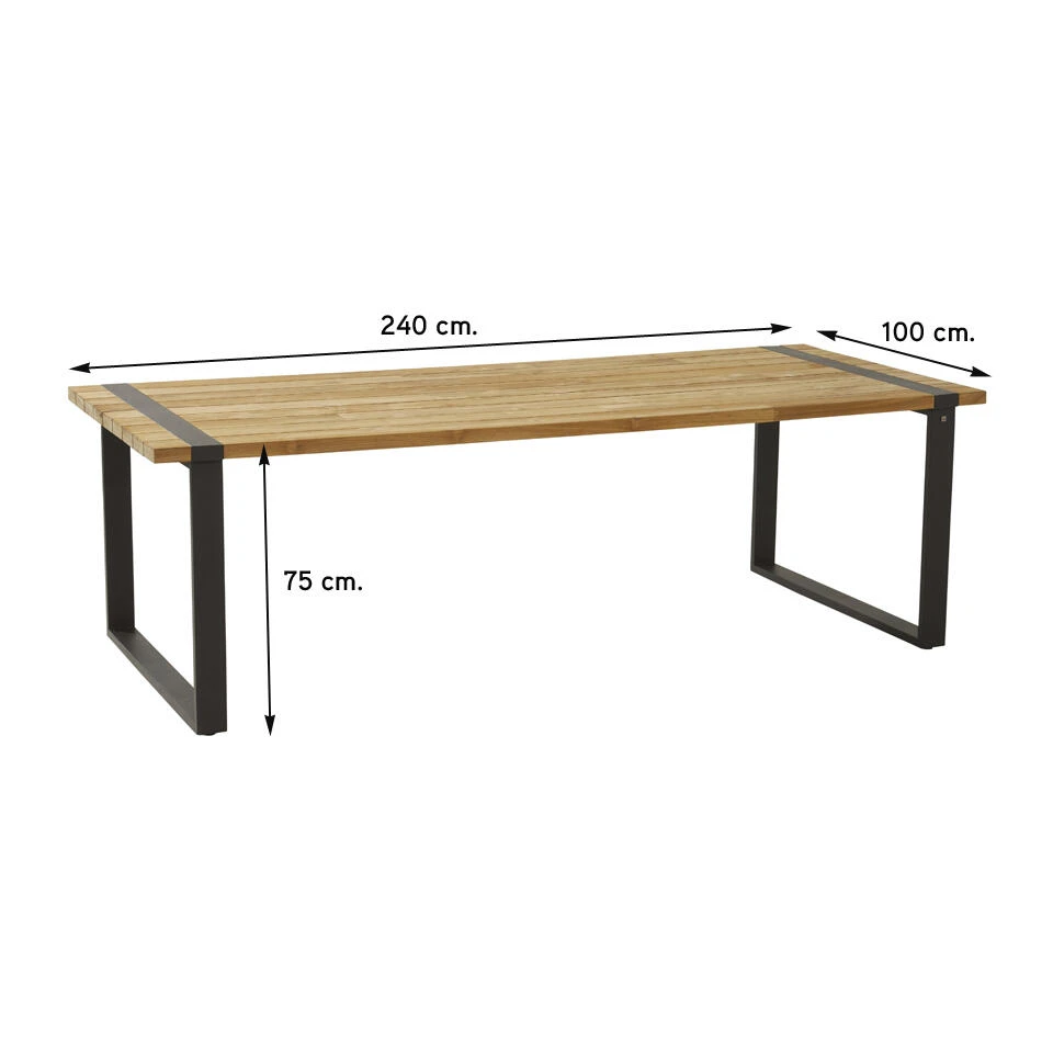 Taste Alto Tuintafel - Teak Hout - 240x100 Cm 2 Taste Alto Tuintafel - Teak Hout - 240x100 Cm - Afbeelding 2