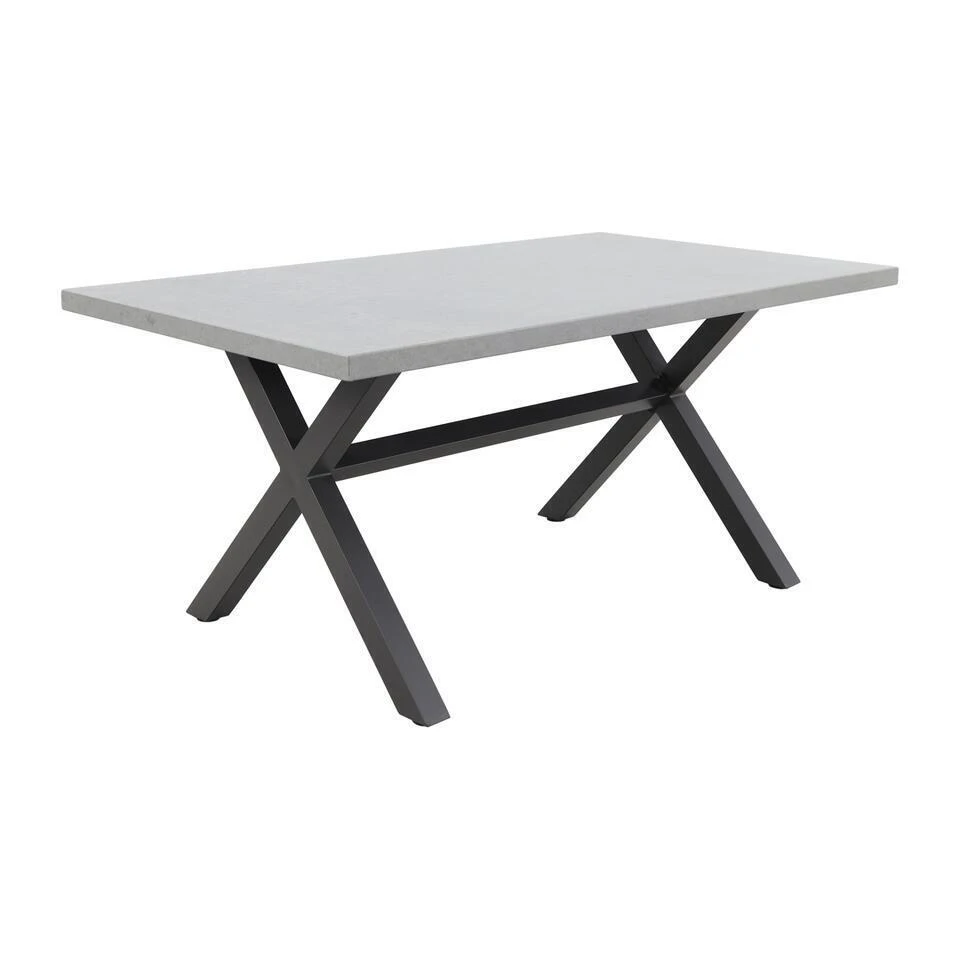 VDG Verona Betonlook Tuintafel 160 X 90 Cm. - Antraciet 1 VDG Verona Betonlook Tuintafel 160 X 90 Cm. - Antraciet