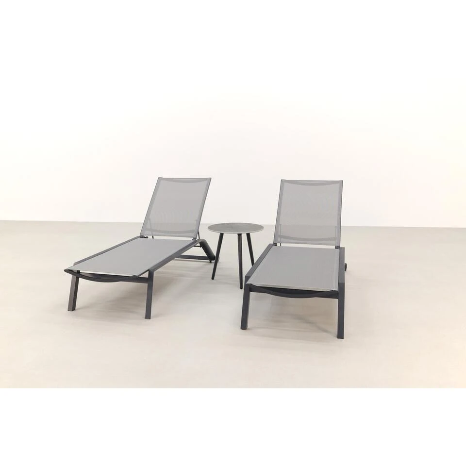 VDG Cairns Ligbedden + Bijzettafel Brasilia - Antraciet 2 VDG Cairns Ligbedden + Bijzettafel Brasilia - Antraciet - Afbeelding 2