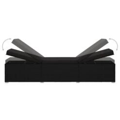 VidaXL 3-delige Ligbeddenset Met Theetafel Poly Rattan Zwart -Leenbakker Winkel 1000056383 0105