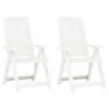 VidaXL Tuinstoelen 2 St Verstelbaar Kunststof Wit