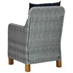 VidaXL Tuinstoelen 2 St Met Kussens Poly Rattan Lichtgrijs -Leenbakker Winkel 1000056531 0105