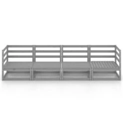 VidaXL Tuinbank 4-zits Massief Grenenhout Grijs -Leenbakker Winkel 1000060788 0102