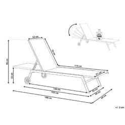 Beliani Tuinligstoel LEVANZO - Rood Staal, Textiel 6 Beliani Tuinligstoel LEVANZO - Rood Staal, Textiel -Leenbakker Winkel 1000064588 0102