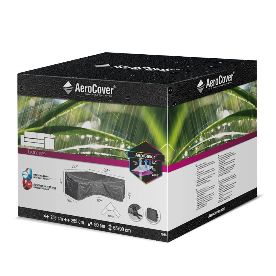 Aerocover Loungesethoes 255x255x90x65 Cm - L-vorm Trapeze 3 Aerocover Loungesethoes 255x255x90x65 Cm - L-vorm Trapeze - Afbeelding 3