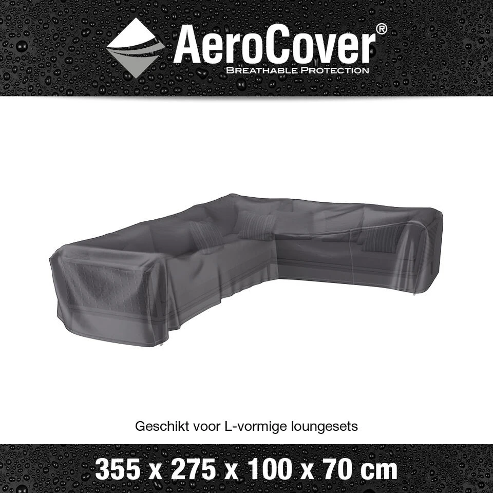 Aerocover Loungesethoes L-vorm 355x275 Cm - Rechts 2 Aerocover Loungesethoes L-vorm 355x275 Cm - Rechts - Afbeelding 2