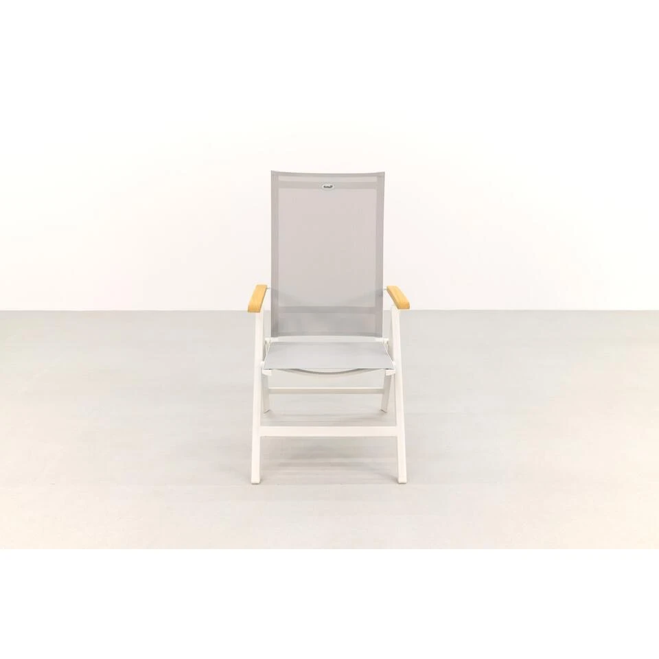 Hartman Napoli Verstelbare Tuinstoel - Teak Armleuning - Wit 3 Hartman Napoli Verstelbare Tuinstoel - Teak Armleuning - Wit - Afbeelding 3