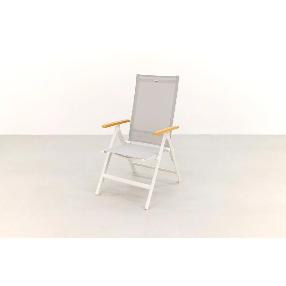 Hartman Napoli Verstelbare Tuinstoel - Teak Armleuning - Wit 4 Hartman Napoli Verstelbare Tuinstoel - Teak Armleuning - Wit - Afbeelding 4