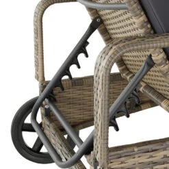 Tectake - Wicker Ligbed Cassis Zonnebed Ligstoel – Natuur -Leenbakker Winkel 1000077818 0103