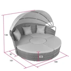 Tectake - Zonne-eiland Ligbed - Wicker/aluminium - Losse Elementen - Natuur 7 Tectake - Zonne-eiland Ligbed - Wicker/aluminium - Losse Elementen - Natuur -Leenbakker Winkel 1000077821 0103