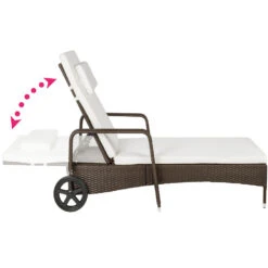 Tectake - Wicker Ligbed – Oudbruin - Afmetingen 200 X 70 X 33 Cm -Leenbakker Winkel 1000077838 0102