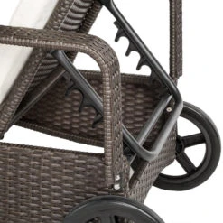 Tectake - Wicker Ligbed – Oudbruin - Afmetingen 200 X 70 X 33 Cm -Leenbakker Winkel 1000077838 0103