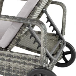 Tectake - Wicker Ligbed Cassis Ligstoel Zonnebed - Grijs -Leenbakker Winkel 1000077840 0103