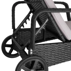 Tectake - Wicker Ligbed Cassis Zonnebed Ligstoel - Zwart -Leenbakker Winkel 1000077842 0103