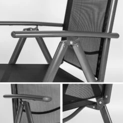 Tectake - Aluminium Tuinstoel / Tuin Stoel Antraciet - Zwart 7 Tectake - Aluminium Tuinstoel / Tuin Stoel Antraciet - Zwart -Leenbakker Winkel 1000078044 0103