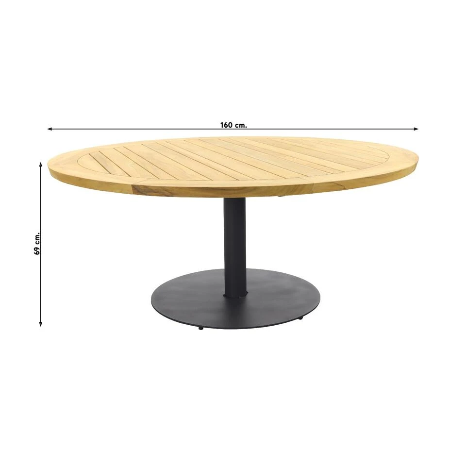 Taste Saba Low Dining Tafel - Ø160 Cm. Ronde Tuintafel 2 Taste Saba Low Dining Tafel - Ø160 Cm. Ronde Tuintafel - Afbeelding 2