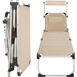 Tectake -ligbed Lorella - Aluminium- Incl. Verwisselbaar Hoofdkussen-beige 6 Tectake -ligbed Lorella - Aluminium- Incl. Verwisselbaar Hoofdkussen-beige -Leenbakker Winkel 1000082525 0102